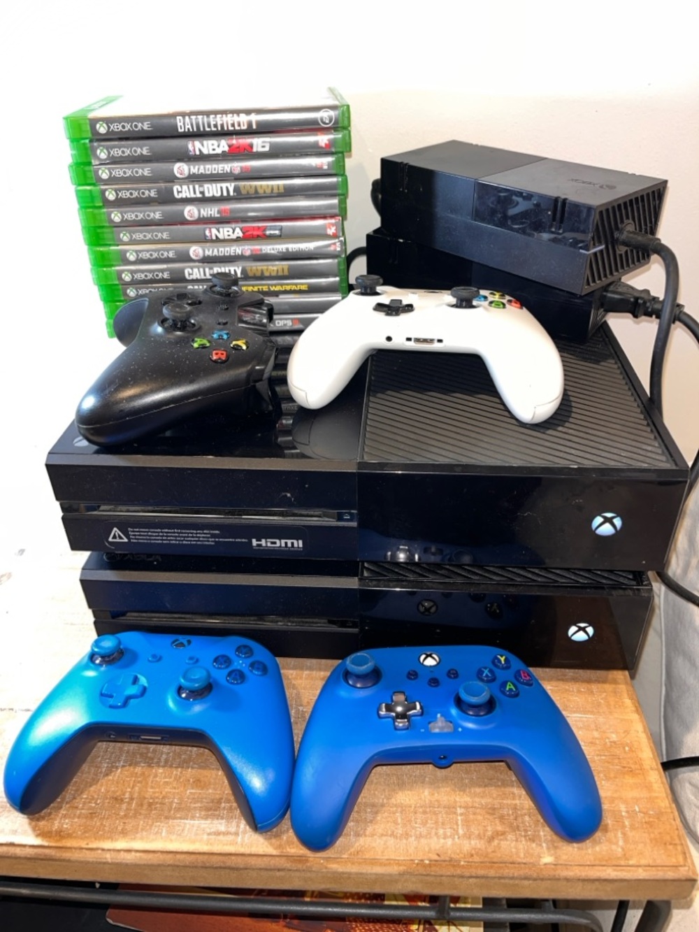 “Xbox One Bundle – 2 Consoles, 4 Controllers, Call of Duty Games Ready to Play”